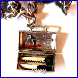 100% Genuine Sterling Silver Vintage Western Charm Bracelet 6 with16 charms 44g 100% Genuine Sterling Silver Vintage Western Charm Bracelet 6 with16 charms 44g