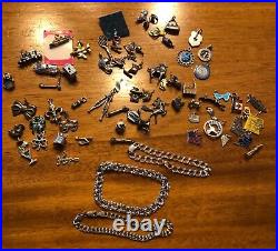 145 grams Vintage Sterling Silver Charms & Bracelets Elco