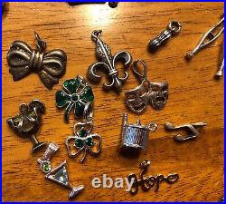 145 grams Vintage Sterling Silver Charms & Bracelets Elco