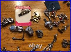 145 grams Vintage Sterling Silver Charms & Bracelets Elco