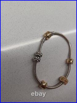 14k Gold & Silver Pandora Bracelet With Rare Charms