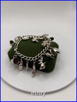 (1886)Sterling Silver Vintage Charm Bracelet