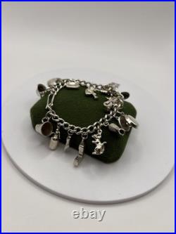 (1886)Sterling Silver Vintage Charm Bracelet