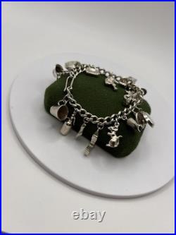 (1886)Sterling Silver Vintage Charm Bracelet