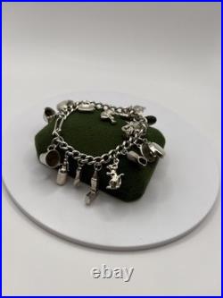 (1886)Sterling Silver Vintage Charm Bracelet