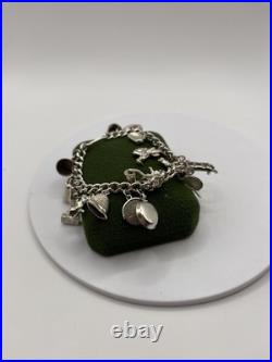 (1886)Sterling Silver Vintage Charm Bracelet