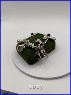 (1886)Sterling Silver Vintage Charm Bracelet