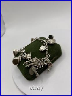 (1886)Sterling Silver Vintage Charm Bracelet