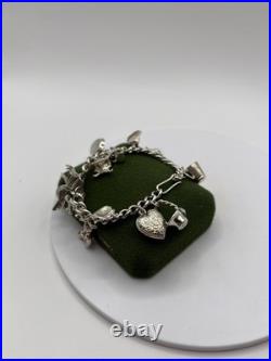 (1886)Sterling Silver Vintage Charm Bracelet