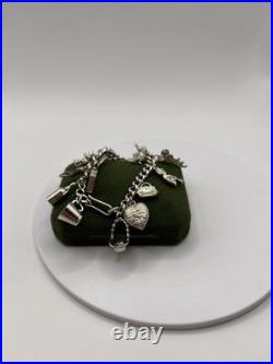 (1886)Sterling Silver Vintage Charm Bracelet