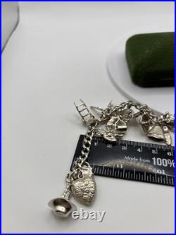 (1886)Sterling Silver Vintage Charm Bracelet