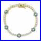 18K-Yellow-Gold-Over-Turquoise-Diamond-Tennis-Chain-Flower-Charm-7-5-Bracelet-01-dl