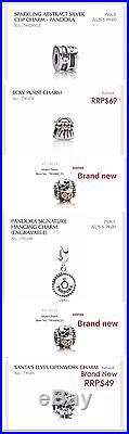 19.5cm Pandora 14k Gold Clasp Mum's Love Bracelet, 21 Pandora Charms +Safety C