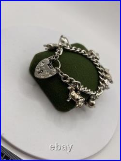 (1913)Sterling Silver Vintage Charm Bracelet