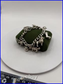 (1913)Sterling Silver Vintage Charm Bracelet