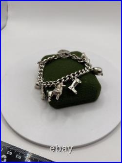 (1913)Sterling Silver Vintage Charm Bracelet