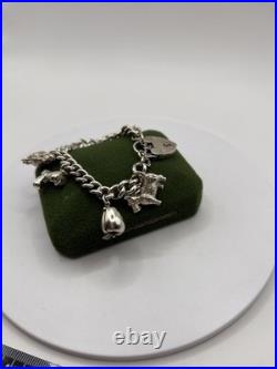 (1913)Sterling Silver Vintage Charm Bracelet