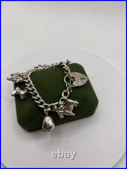 (1913)Sterling Silver Vintage Charm Bracelet