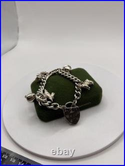 (1913)Sterling Silver Vintage Charm Bracelet