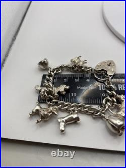 (1913)Sterling Silver Vintage Charm Bracelet