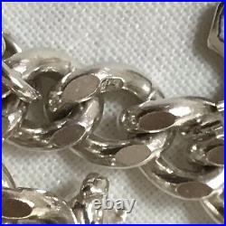 1971 Solid Silver Charm Bracelet Each Chain Link Lion Passant Mark 61.32g