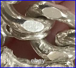 1971 Solid Silver Charm Bracelet Each Chain Link Lion Passant Mark 61.32g