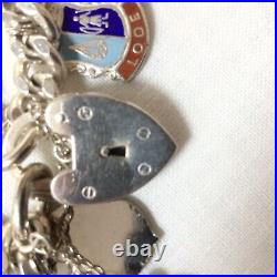 1971 Solid Silver Charm Bracelet Each Chain Link Lion Passant Mark 61.32g