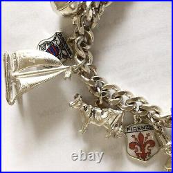 1971 Solid Silver Charm Bracelet Each Chain Link Lion Passant Mark 61.32g