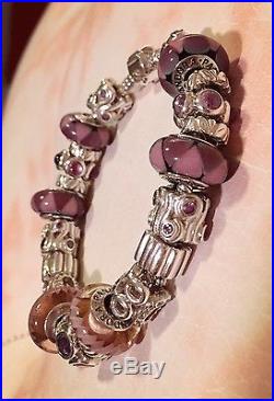 19cm Pandora Purple Dream Theme Bracelet (23 Pandora Charms) With Pandora Box