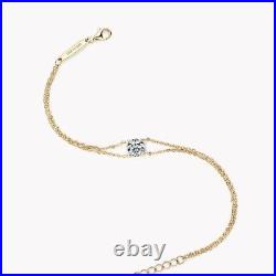 1ct Charm Bracelet VVS1/D/Excellent Lab-Created Diamond Test Pass Round Cut 18K