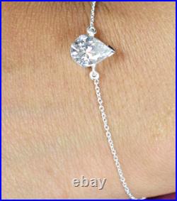 2.20 Ct Off-White Diamond Pear Cut Chain Charm Bracelet Bracelet 925