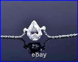 2.20 Ct Off-White Diamond Pear Cut Chain Charm Bracelet Bracelet 925