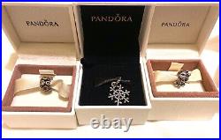 2 Authentic Pandora Sterling Silver bracelets with 15 charms 19cm