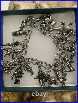 20 Disney Charms & Bracelet Sterling Silver by New England Collector Society