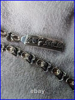 2002 Rolling Stones CHROME Hearts Sterling Silver Charm Bracelet FREE SHIPPING