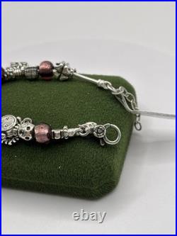 (2010) Sterling Silver 925 Charm Bracelet With Charms