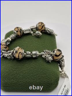 (2010) Sterling Silver 925 Charm Bracelet With Charms