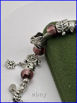 (2010) Sterling Silver 925 Charm Bracelet With Charms