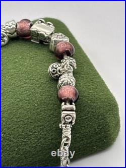 (2010) Sterling Silver 925 Charm Bracelet With Charms