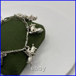 (2061)Vintage Sterling Silver Charm Bracelet