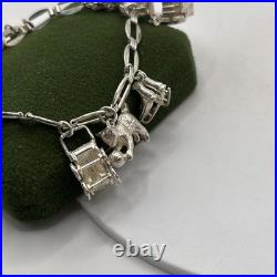 (2061)Vintage Sterling Silver Charm Bracelet