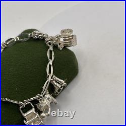 (2061)Vintage Sterling Silver Charm Bracelet