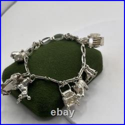 (2061)Vintage Sterling Silver Charm Bracelet