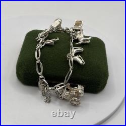 (2061)Vintage Sterling Silver Charm Bracelet