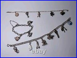 3 x Vintage 925 silver charm bracelets