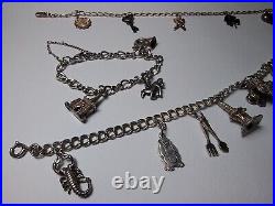 3 x Vintage 925 silver charm bracelets