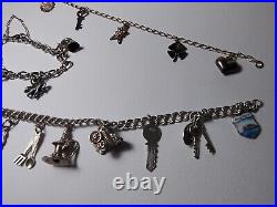 3 x Vintage 925 silver charm bracelets