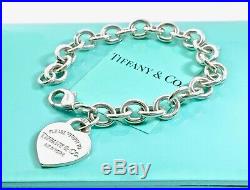 $310 Return To Tiffany & Co Silver Heart Tag Charm Bracelet 7.5 /35 gr 19081