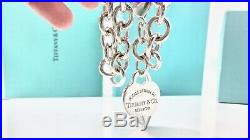 $310 Return To Tiffany & Co Silver Heart Tag Charm Bracelet 7.5 /35 gr 19081