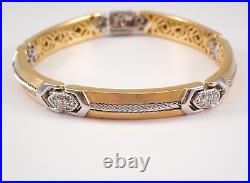 3Ct Round Cut Vintage Philippe Charriol Charm Bracelet 14K Yellow Gold Plated